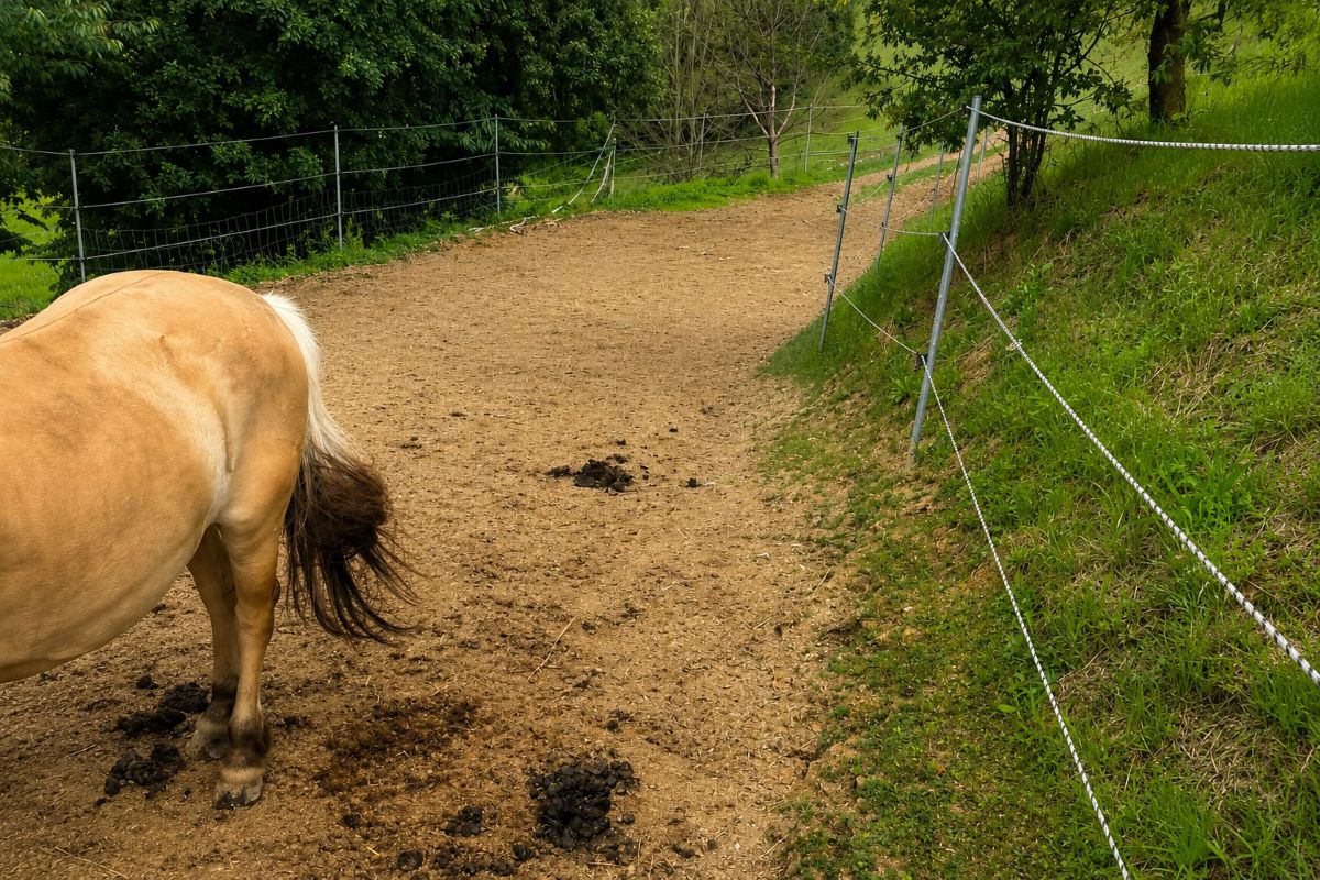 Laufweg im Offenstall bei Pferden